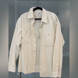 Uniqlo Men's Light Cream Shirt Jacket